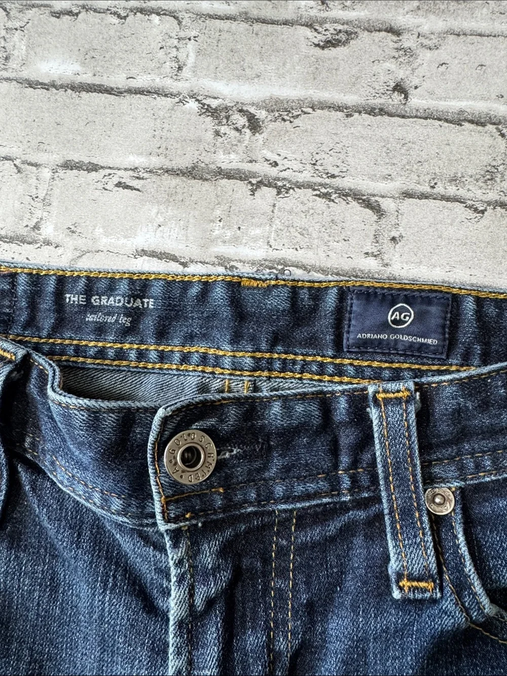 Adriano Goldschmied mens 31x28 graduate tailored leg denim blue jeans EUC